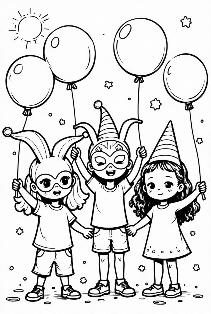 Bilde å fargelegge karneval med ballonger