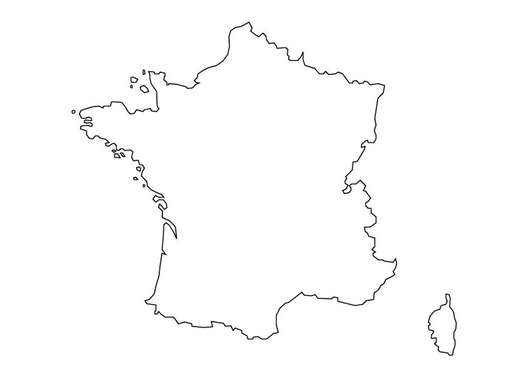 Bilde å fargelegge kart over Frankrike