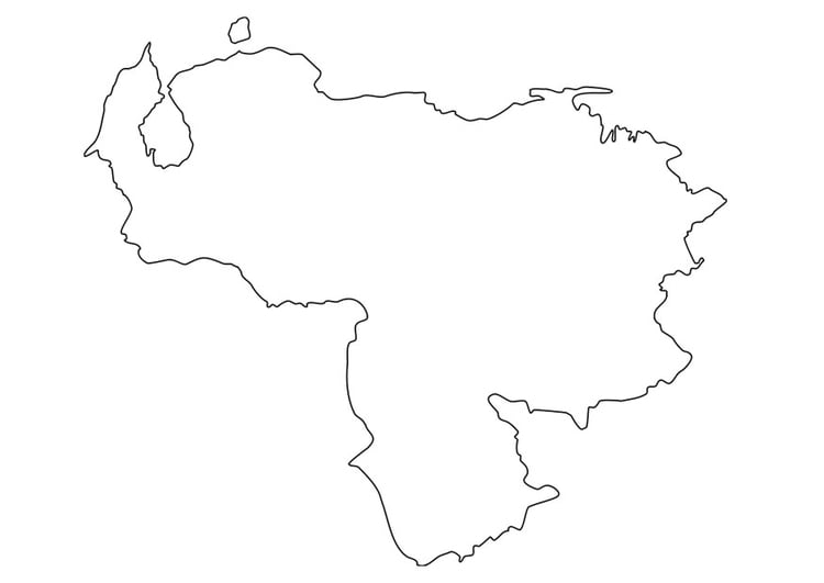 Bilde å fargelegge kart over Venezuela
