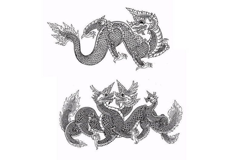 Bilde å fargelegge kinesiske drager