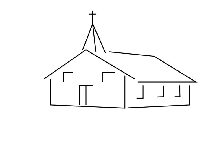 Bilde å fargelegge kirke