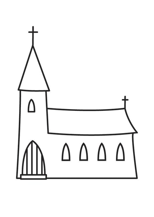 Bilde å fargelegge kirke