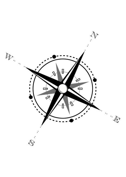 Bilde å fargelegge kompass