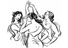 Bilder � fargelegge kvinner som danser