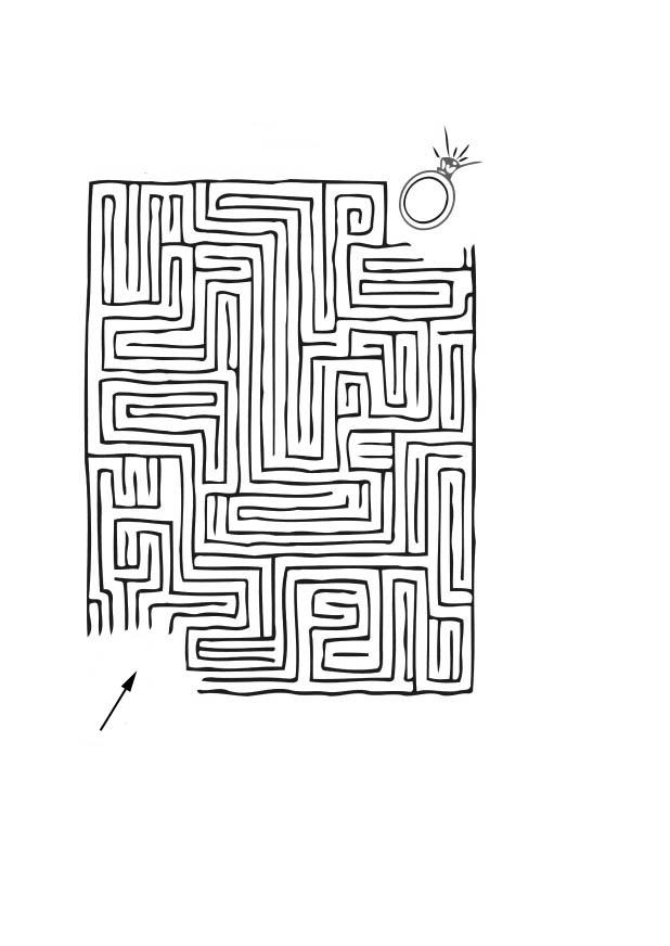 Bilde å fargelegge labyrint i form av ring