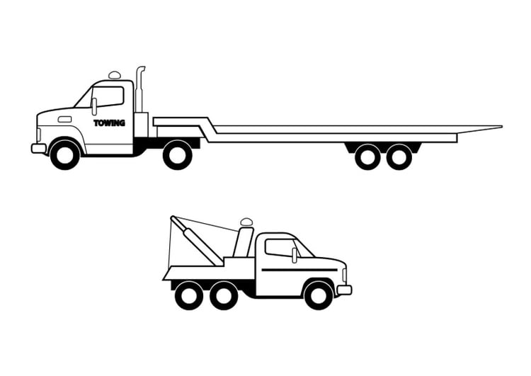 Bilde å fargelegge lastebiler