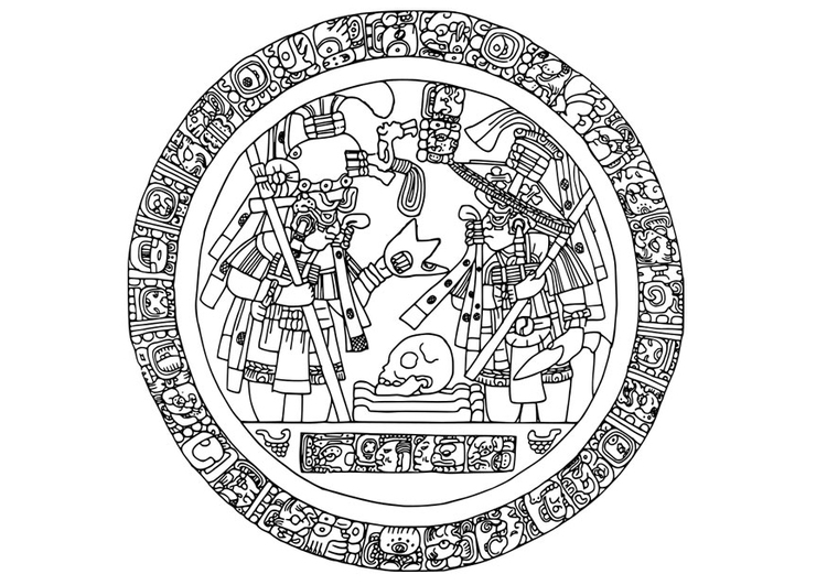 Bilde å fargelegge Maya bilde i sirkel