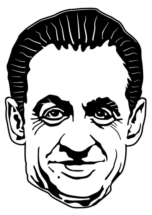 Bilde å fargelegge Nicolas Sarkozy