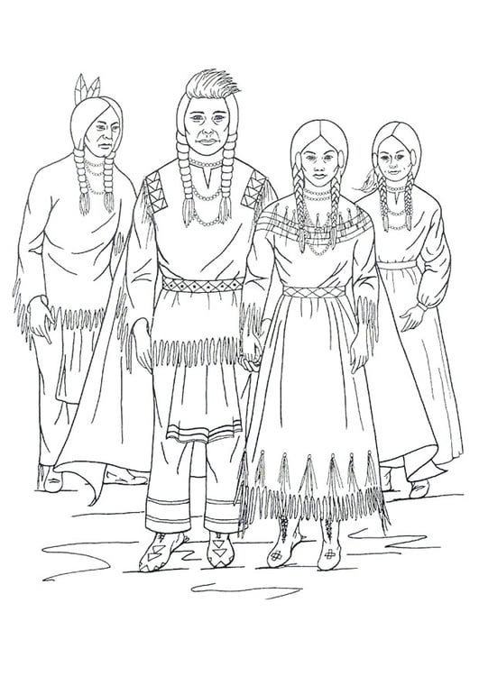 Bilde å fargelegge Nimiipu-indianer