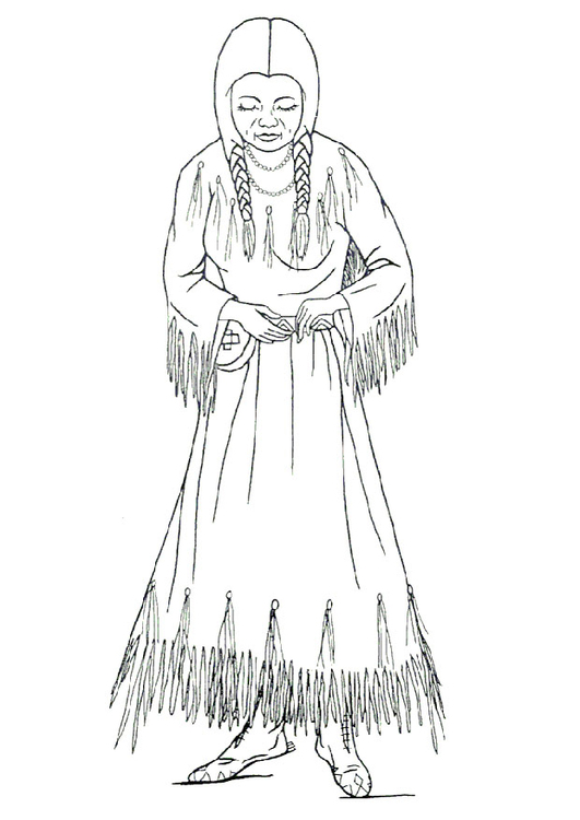 Bilde å fargelegge Nimiipu-kvinne