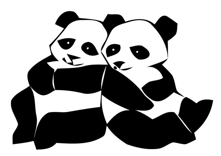 Bilde å fargelegge pandaer