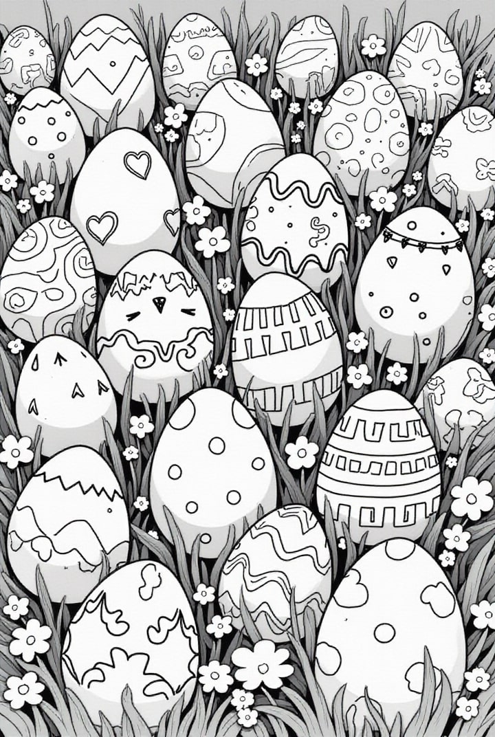 påskeegg i gresset
