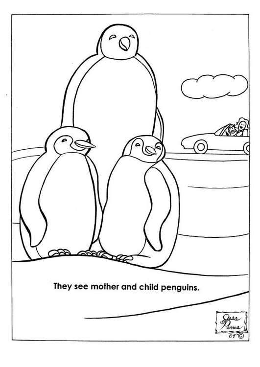 Bilde å fargelegge pingviner