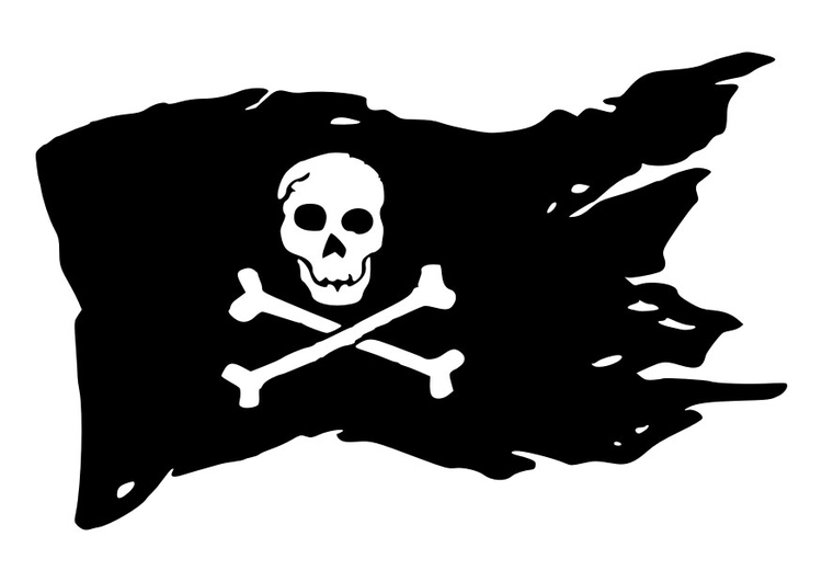 Bilde å fargelegge piratflagg