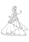 Bilder � fargelegge prinsesse danser