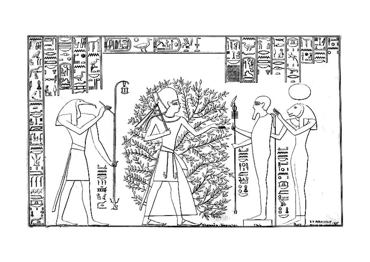 Bilde å fargelegge Ramses og livets tre