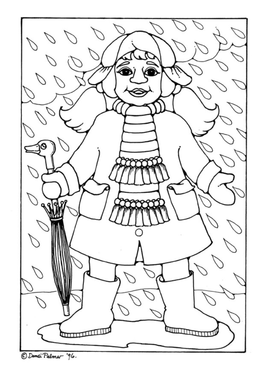 Bilde å fargelegge regn