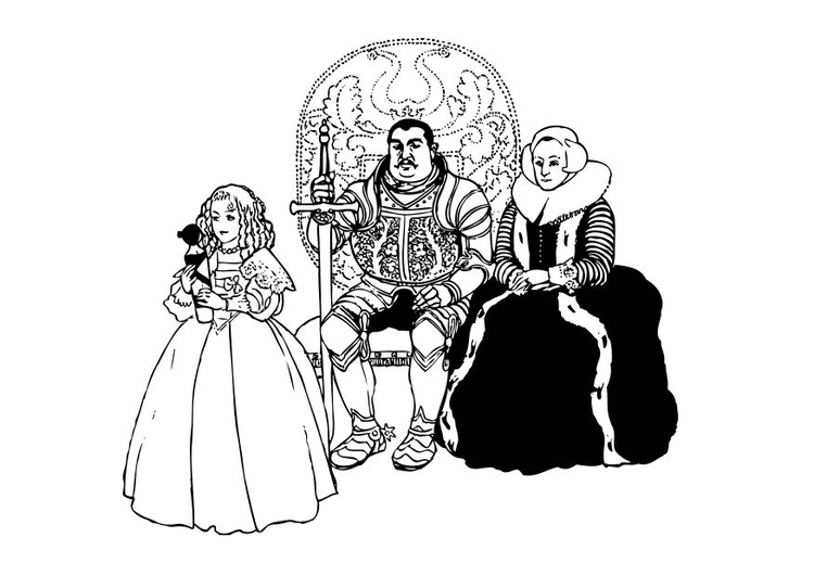 Bilde å fargelegge ridder med familie