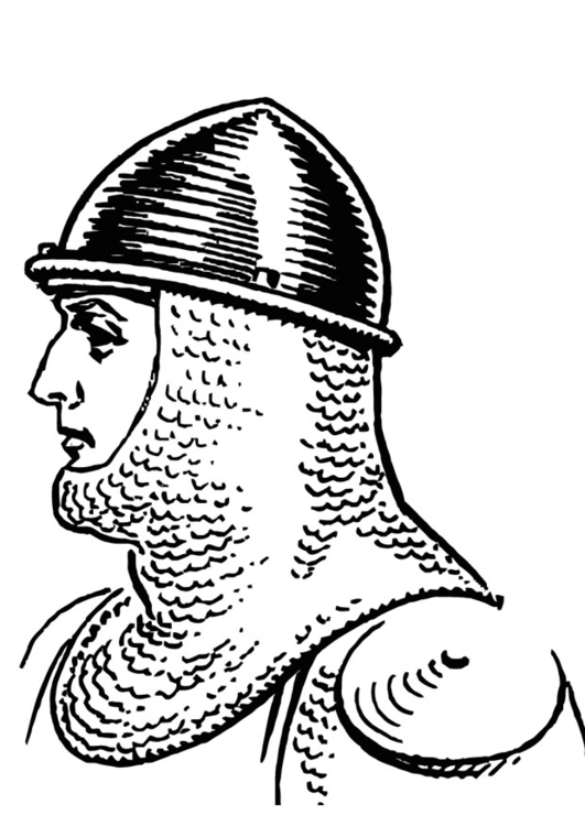 Bilde å fargelegge ridder med hjelm