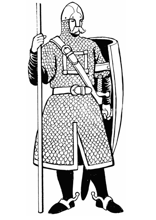 Bilde å fargelegge ridder med rustning