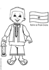 Bilder � fargelegge Rohin med indisk flagg