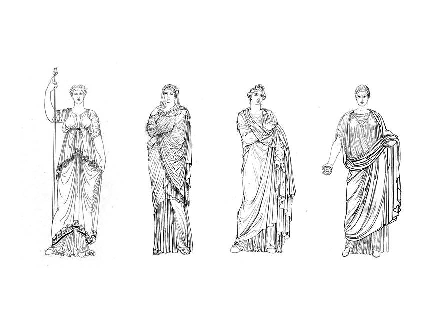 Bilde å fargelegge romersk kvinne