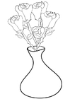 Bilder � fargelegge roser i en vase