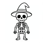 Fargeleggingsbilde sÃ¸tt halloween-skjelett