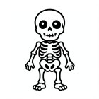 Fargeleggingsbilde søtt halloween-skjelett