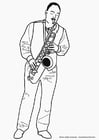 Bilder � fargelegge saxofonist