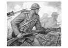 Bilder � fargelegge scene fra den første verdenskrig