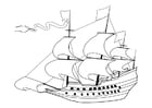 Bilder � fargelegge seilbåt fra 1600-tallet