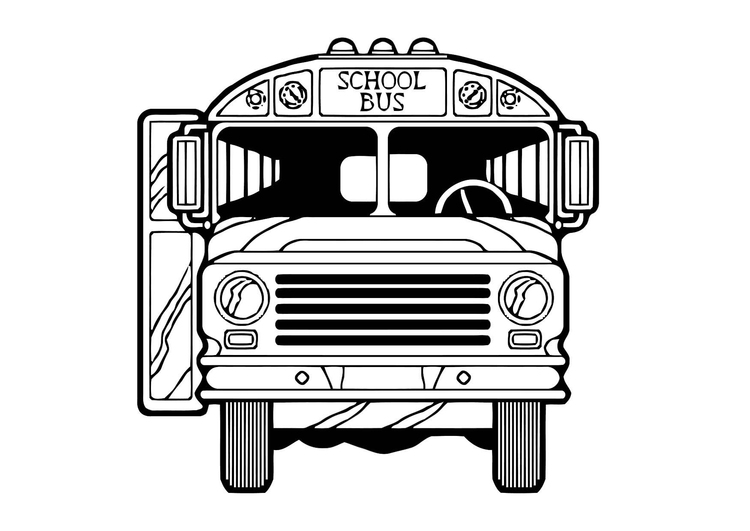 Bilde å fargelegge skolebuss