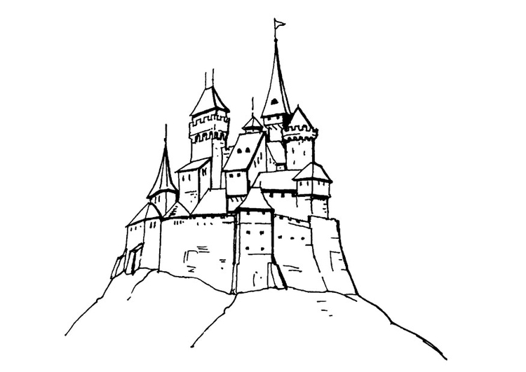 Bilde å fargelegge slott