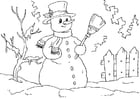 Bilder � fargelegge snømann