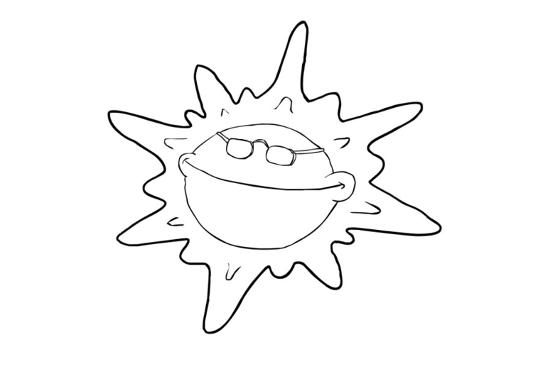 Bilde å fargelegge sol