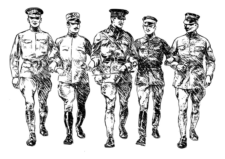 Bilde å fargelegge soldater fra den fÃ¸rste verdenskrig