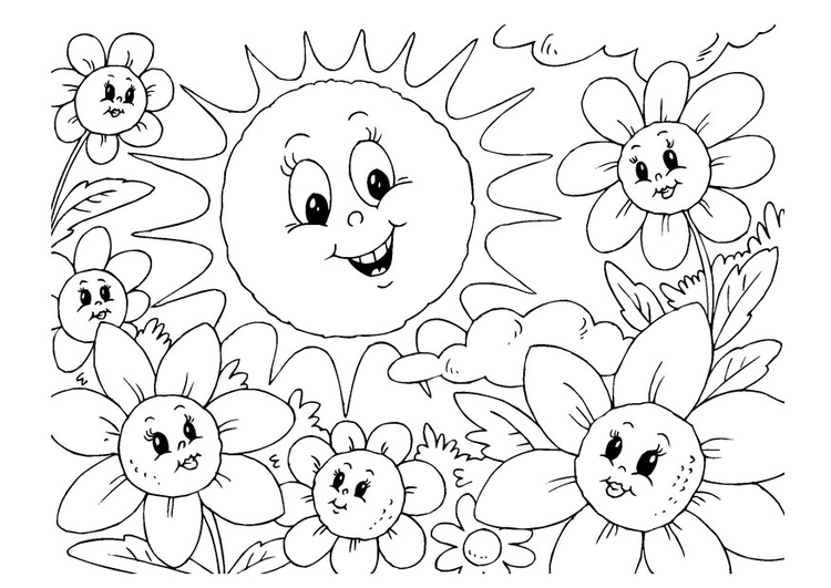 Bilde å fargelegge sommer
