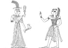 Bilder � fargelegge sønn og datter av Ramses II