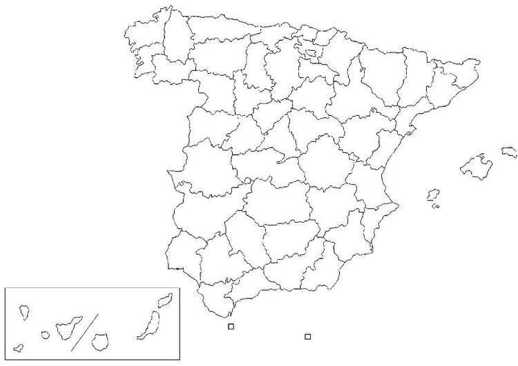 Bilde å fargelegge Spanske provinser