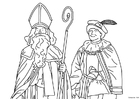 Bilder � fargelegge St. Nikolaus og Svarteper