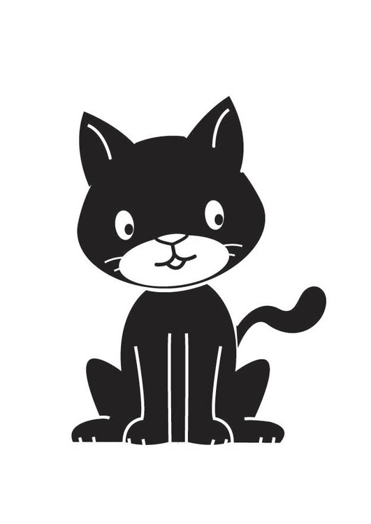 Bilde å fargelegge svart katt