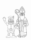 Bilder � fargelegge Svarteper og St. Nikolaus