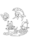 sverdfisk leker med fisk