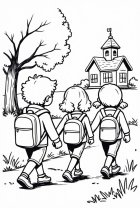 Fargeleggingsbilde tilbake til skolen