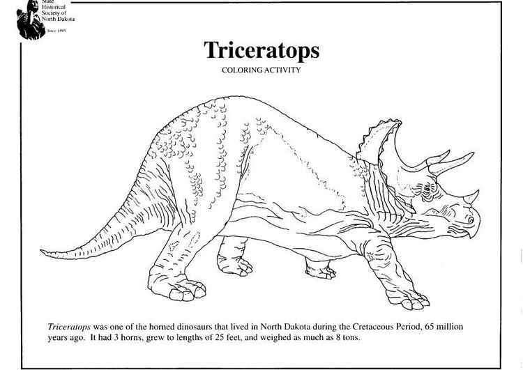 Bilde å fargelegge Triceratops