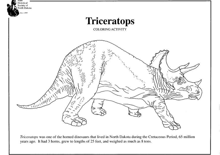 Bilde å fargelegge Triceratops
