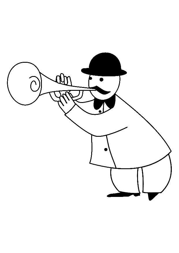 Bilde å fargelegge trompetist