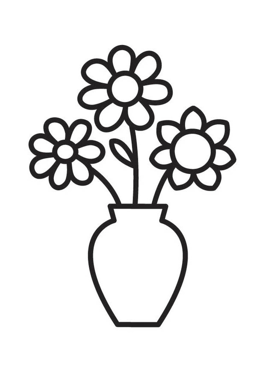 Bilde å fargelegge vase med blomster