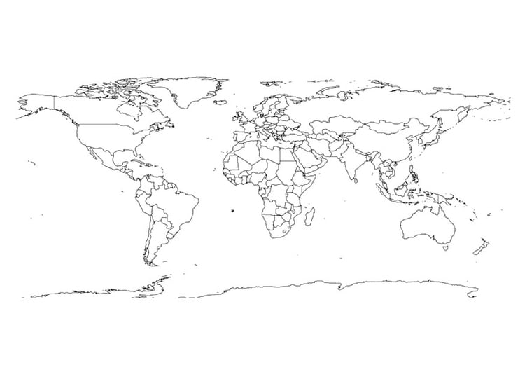 Bilde å fargelegge verdenskart
